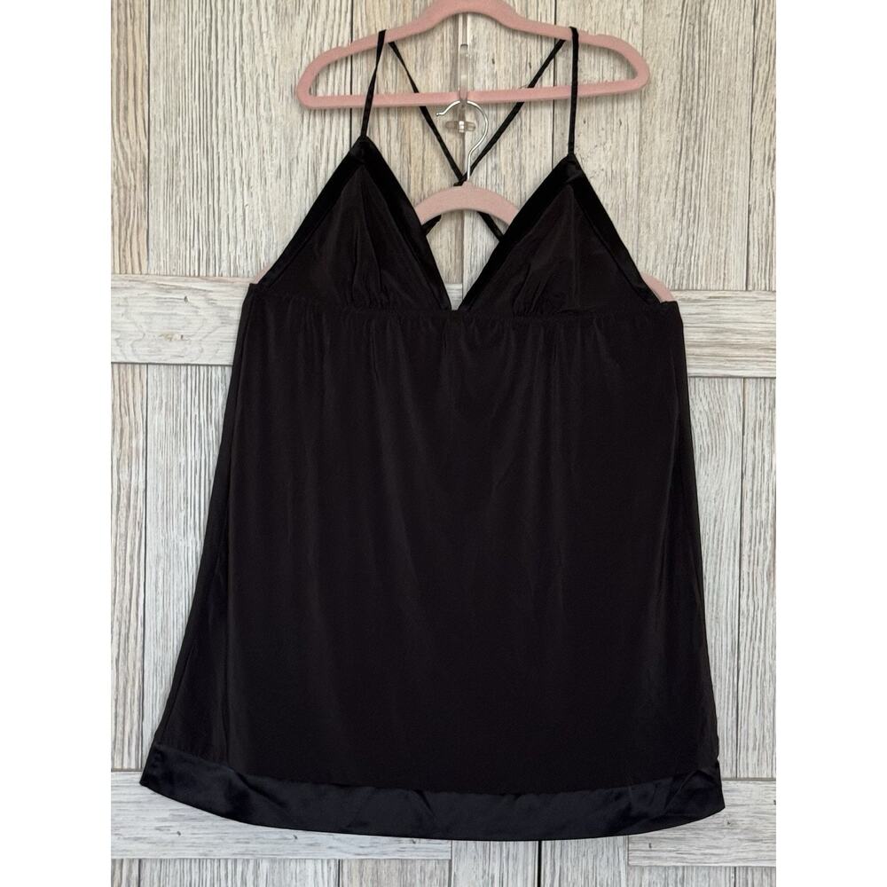 Victoria’s Secret Black Lace Mini Slip Dress Nightie Teddy Camisole Sz M/M